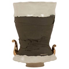 Vaso in porcellana Splash of Gold Gris, Chase Gamblin