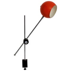 1970s Modern Red Clamp Lamp Adjustable Desk Light Style Robert Sonneman