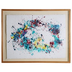 Salpicadura Abstracta Óleo y Acuarela sobre Papel