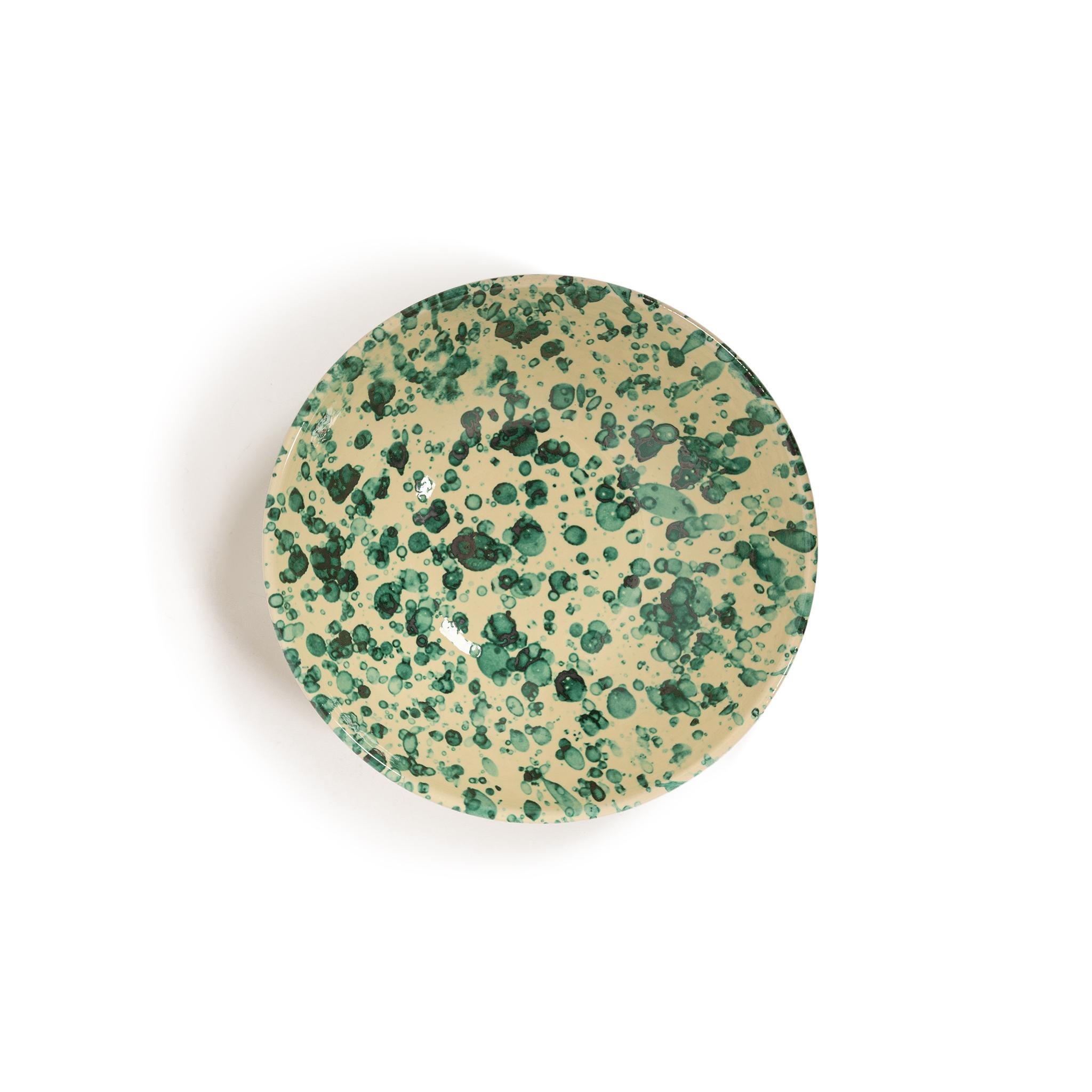 green splatter bowl