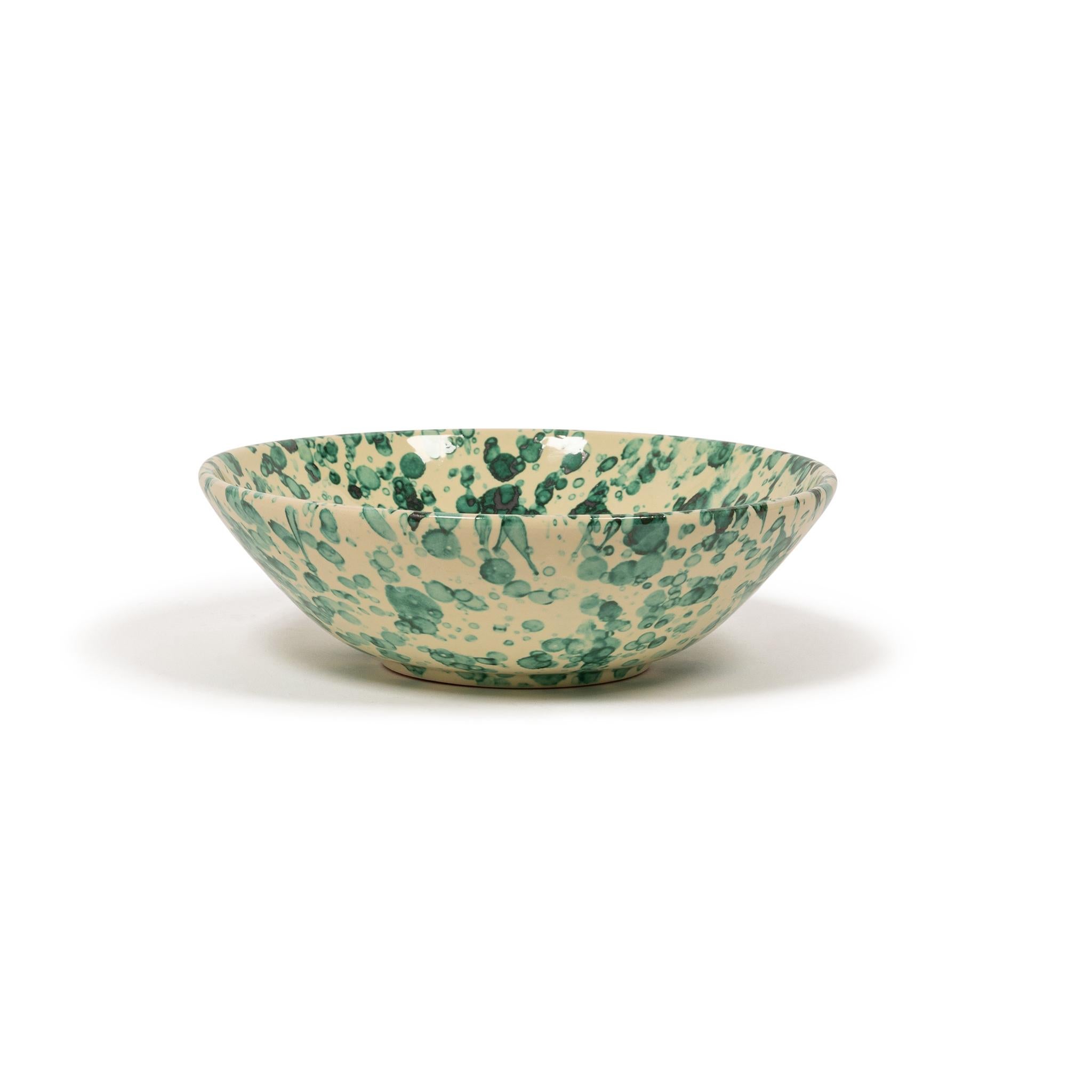Ceramic Splatter Bowl, Large, Tan For Sale
