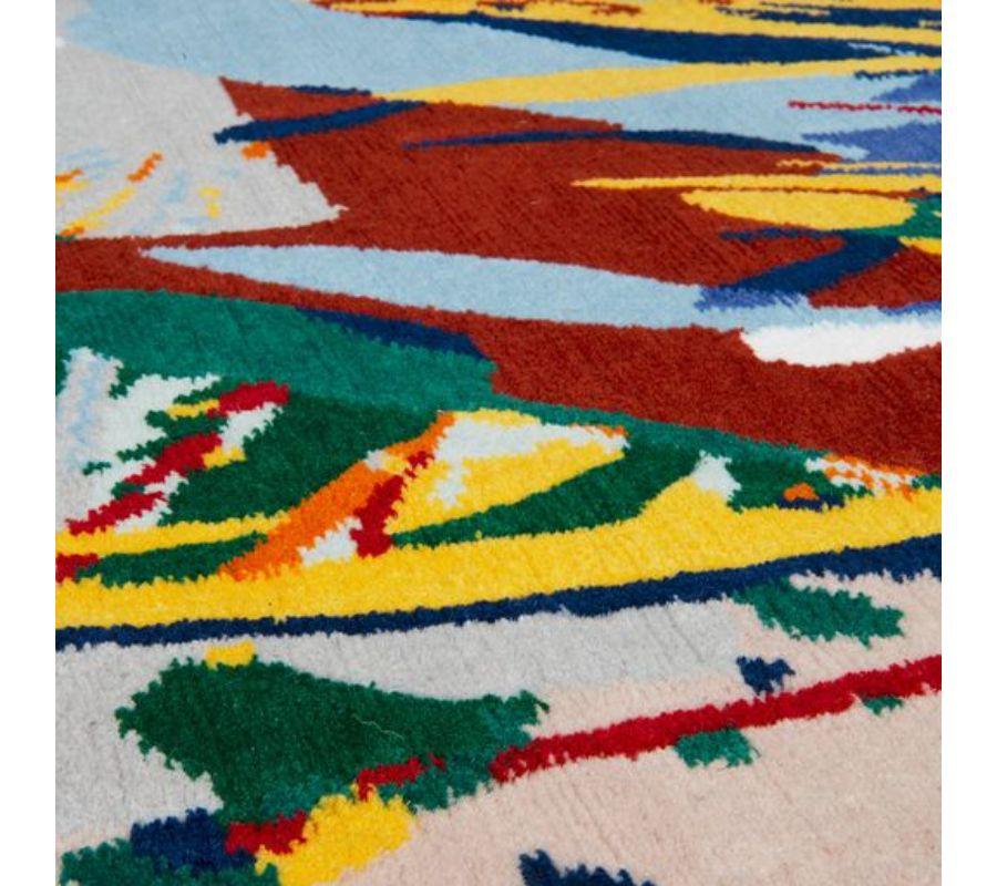 Hand-Knotted Splatter Bright 10'x7' Rug in Wool By Mary Katrantzou For Sale