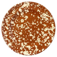 Splatter Dinner Plate in Terracotta and Cream