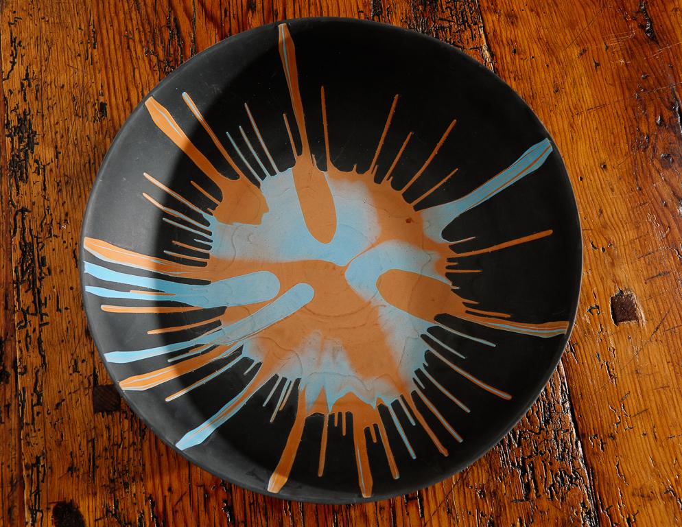 Modern Splatter Porcelain Bowl by Lawrence Spitz For Sale