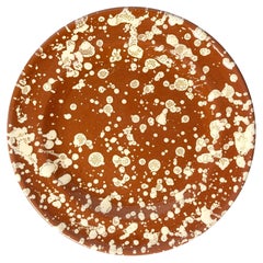 Plato auxiliar Splatter en terracota y crema
