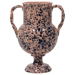 Splatter Vase, ceramic, greek urn inspired, Large, Pink and Blue