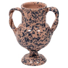 Splatter Vase, ceramic, greek urn inspired, Pink and Blue
