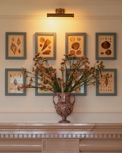 Splatter Vase, ceramic, greek urn inspired, Pink and Blue, regular