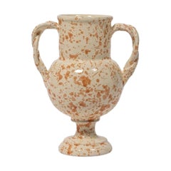 Vaso Splatter, regolare, in ceramica, ispirato all'urna greca, Tan & Ivory