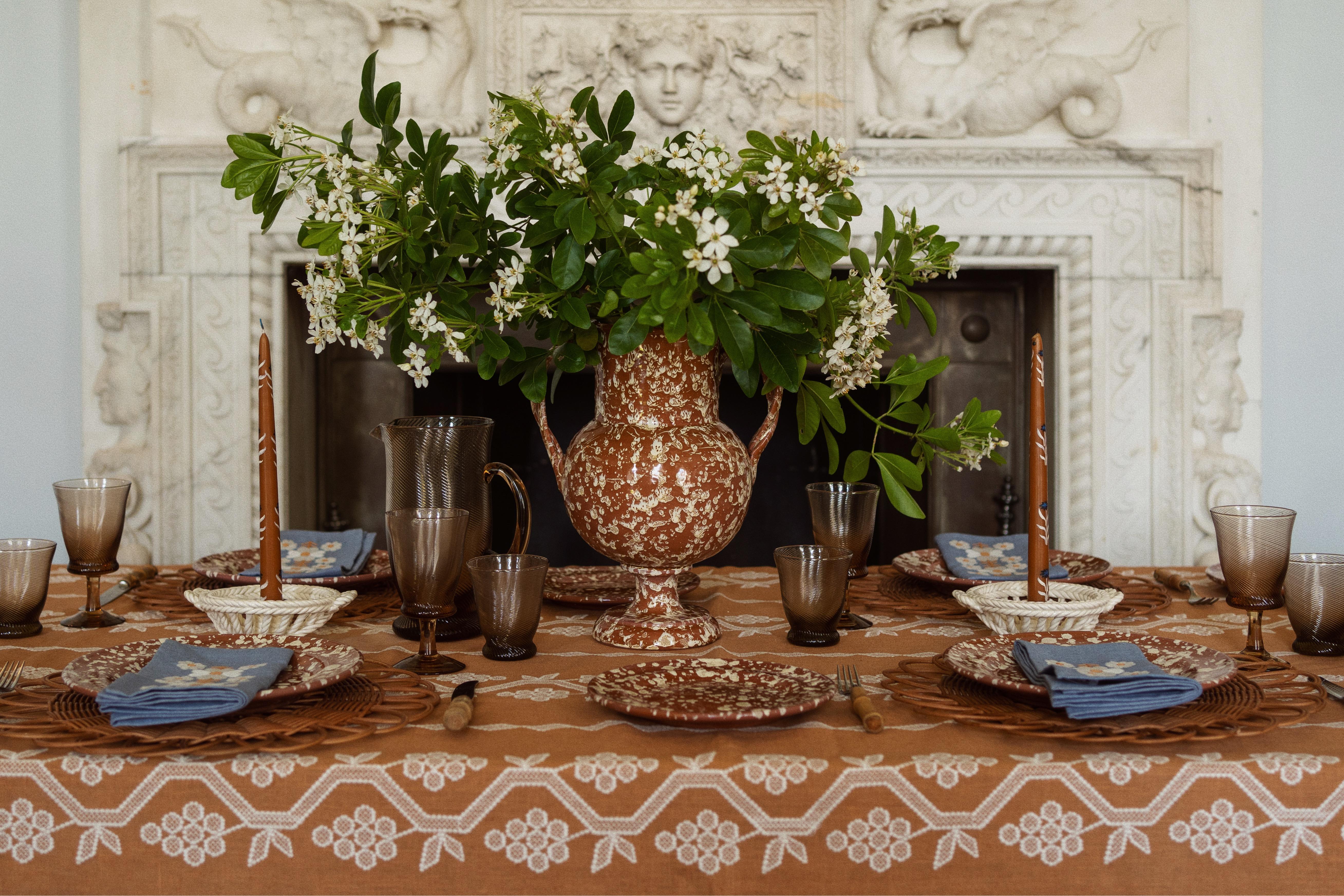 Splatter Verona Vase, Large, Terracotta and Cream, Ceramics In New Condition For Sale In London, GB