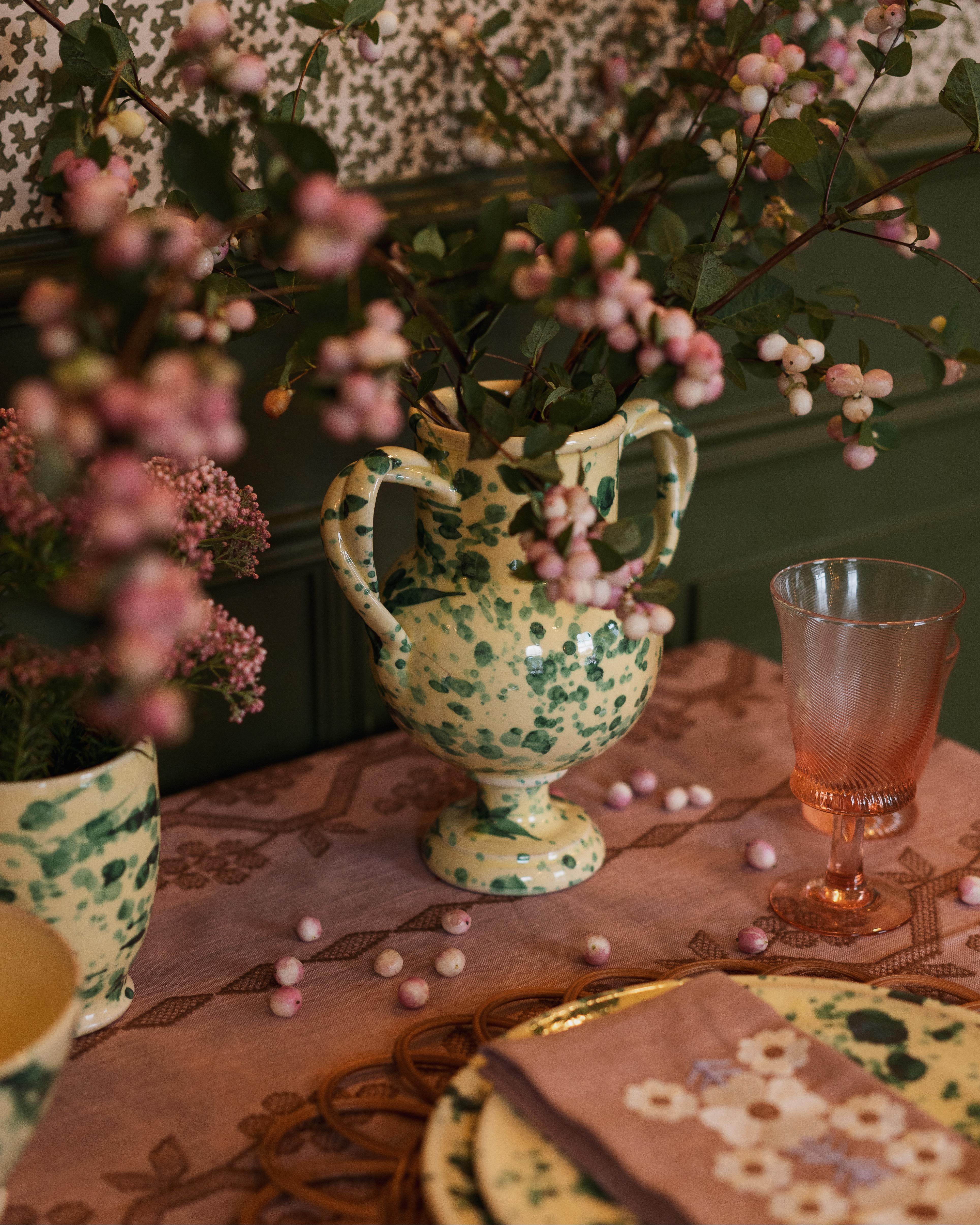 XXIe siècle et contemporain Grand vase Vérone, jaune et vert, céramique en vente