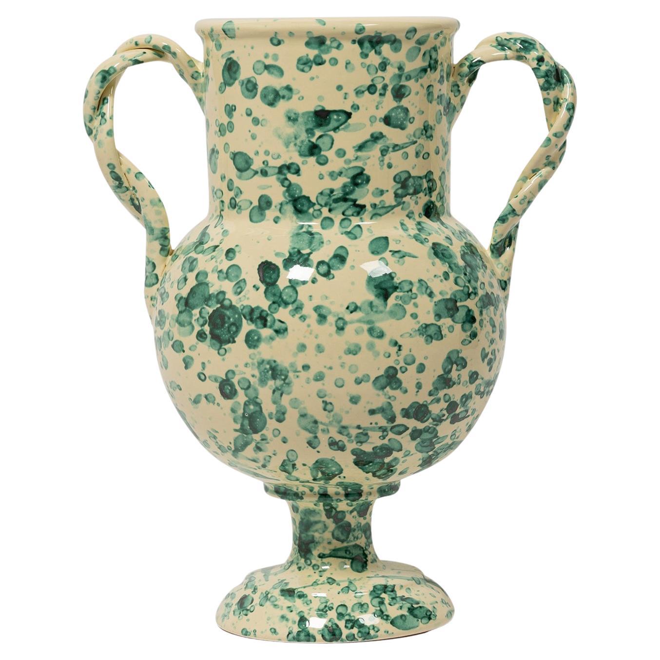 Vaso Splatter Verona, Grande, Giallo e Verde, Ceramica