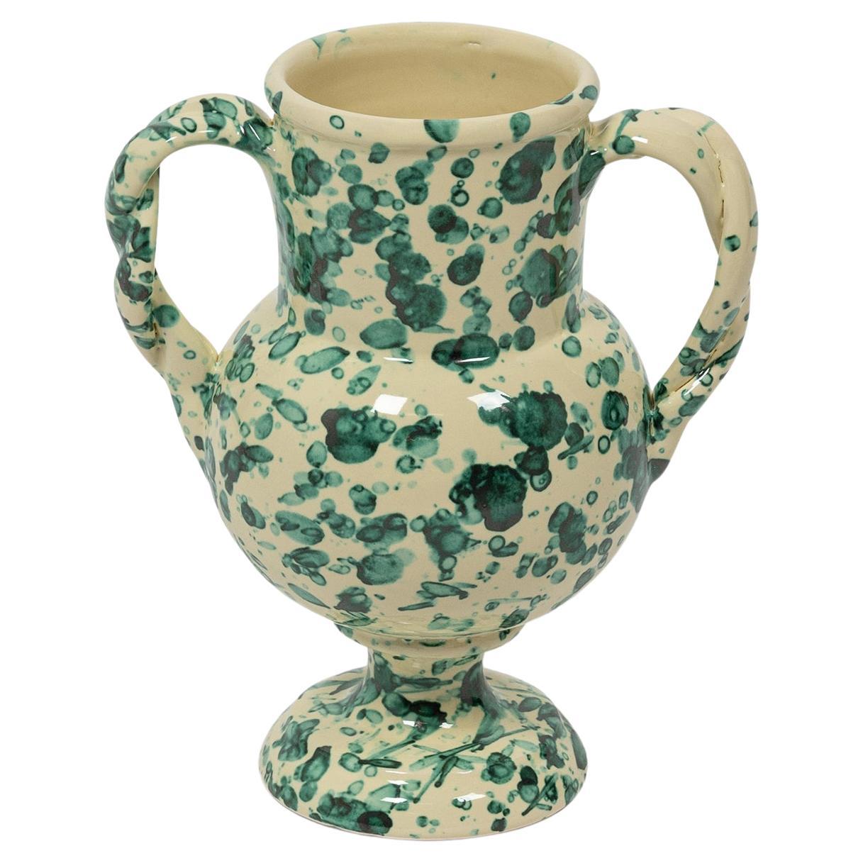 Vaso Splatter Verona, Regular, Giallo e Verde, Ceramica