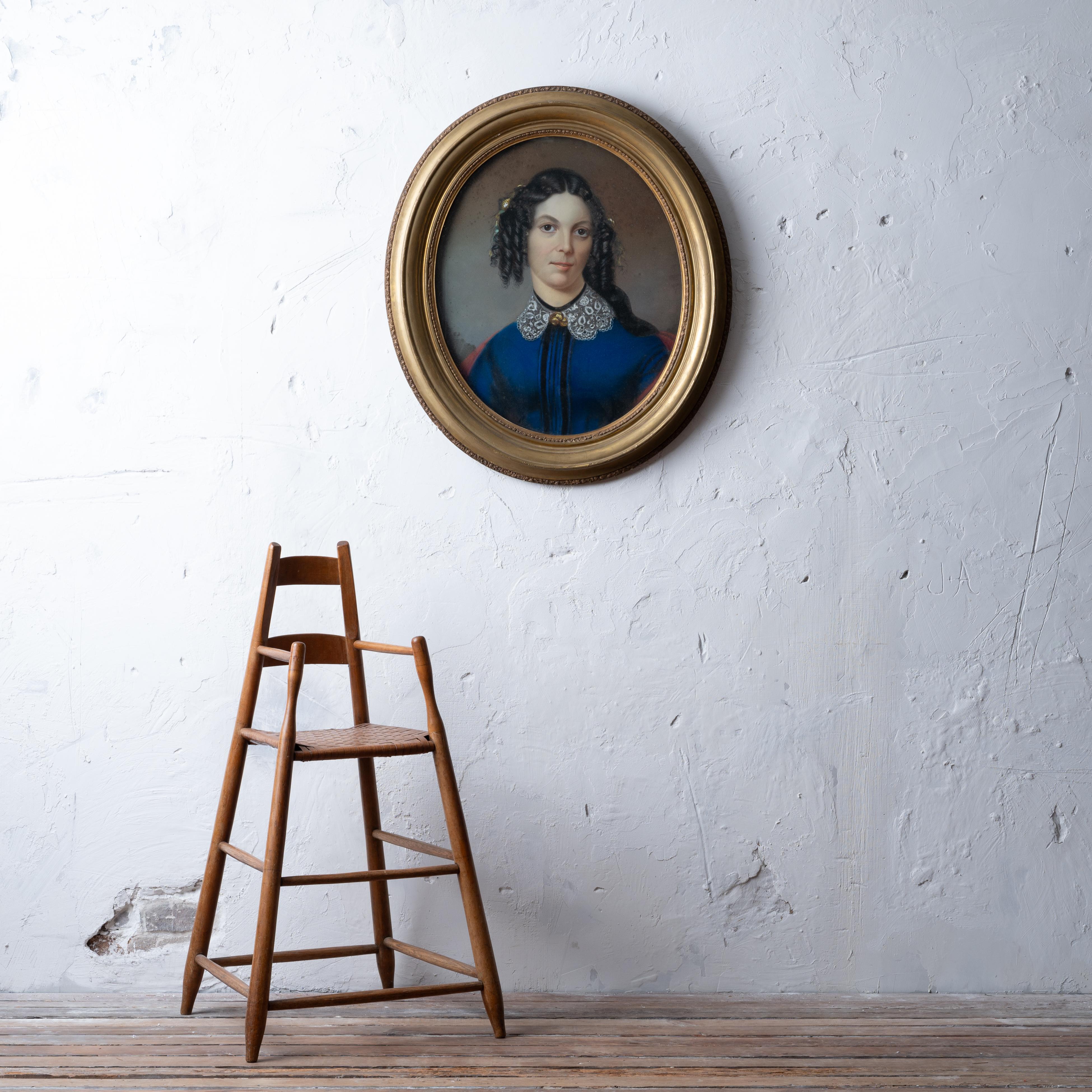 American Splayed Ladder-Back High Chair, 19th Century For Sale