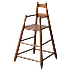 Antique Splayed Ladder-Back High Chair, 19th Century
