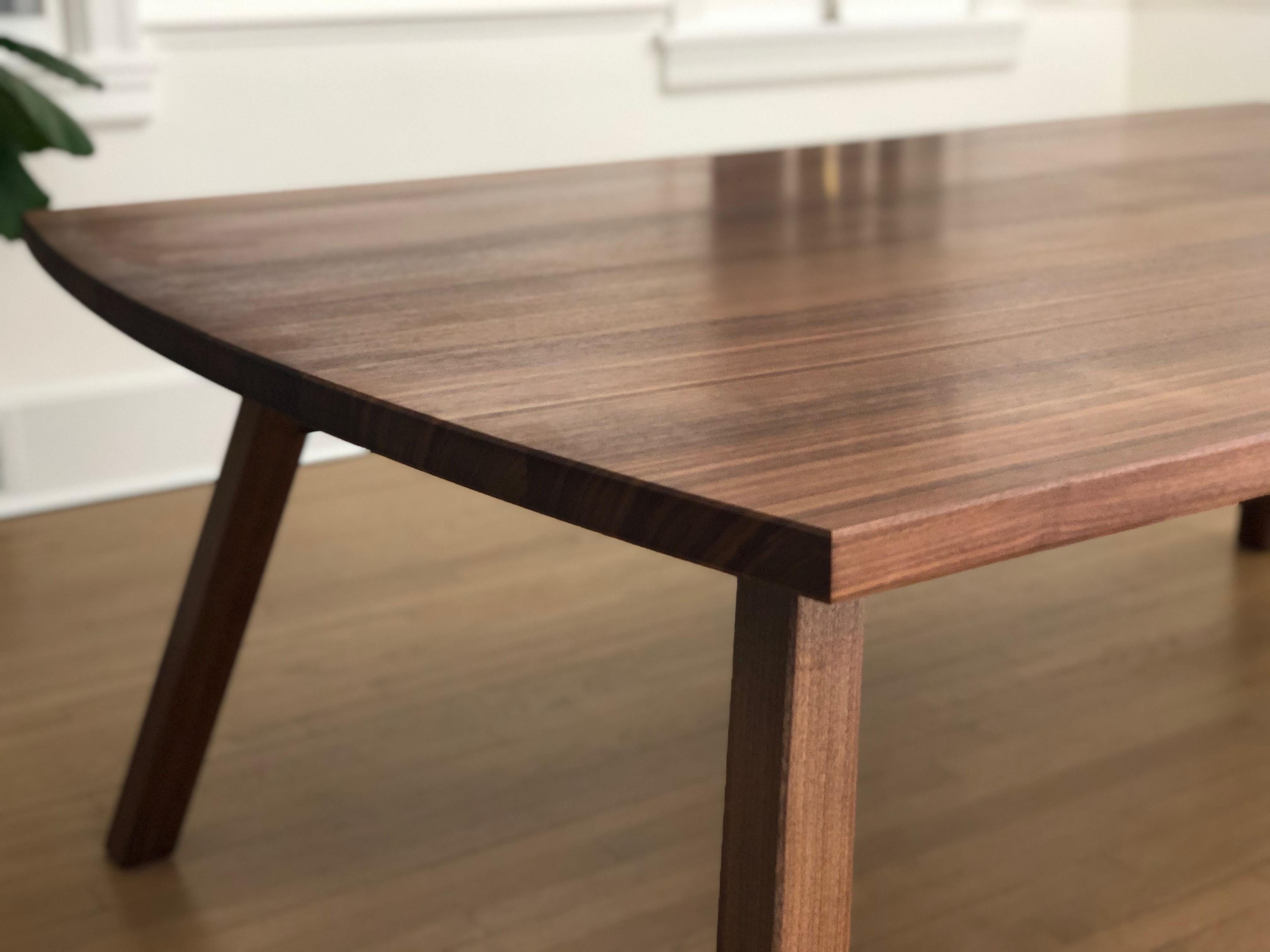 North American Splayed Leg Dining Table in Quartersawn Walnut For Sale