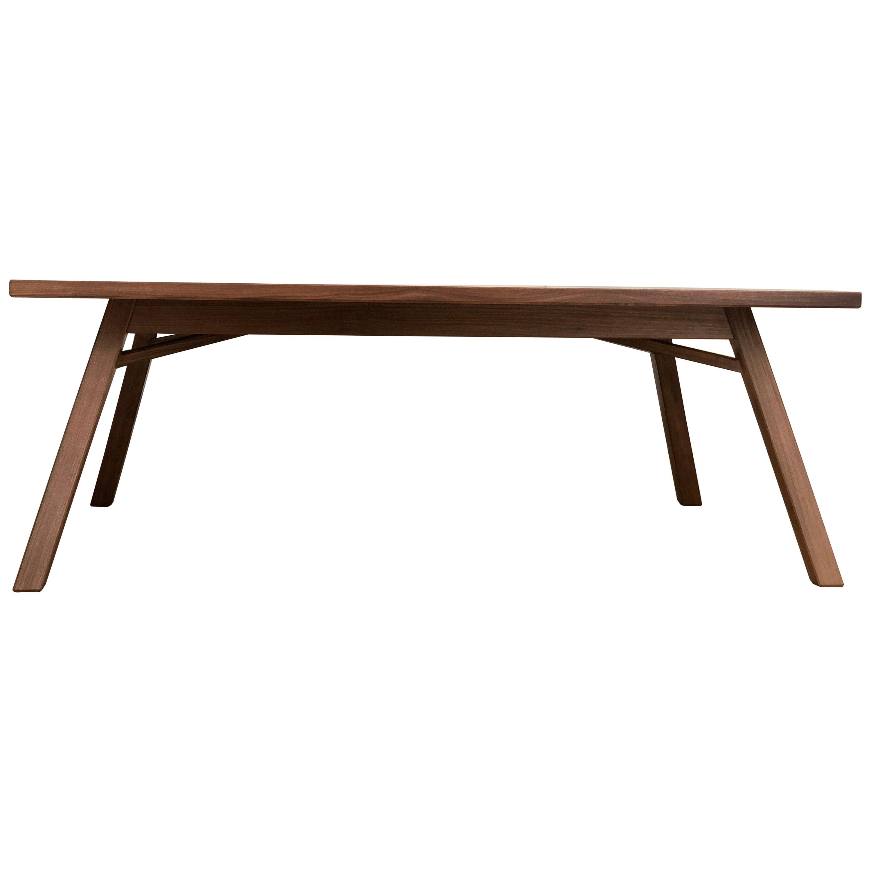 Splayed Leg Dining Table in Quartersawn Walnut For Sale