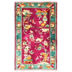 Splended Antique Art Deco Chinese Oriental Rug