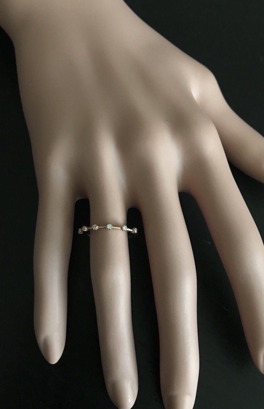 Women's or Men's Splendid 0.10 Carat Natural Diamond 14 Karat Solid Rose Gold Ring For Sale
