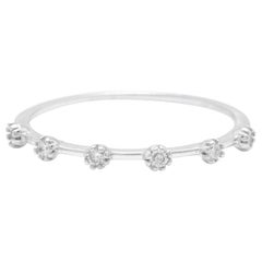 Splendido anello con diamante naturale da 0,12 carati in oro bianco massiccio 14 carati