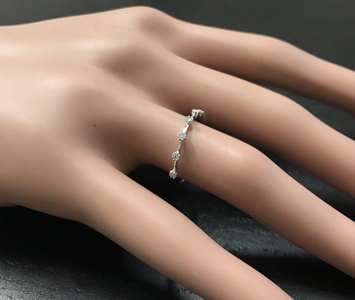 Prächtiger 0,12 Karat natürlicher Diamant 14 Karat massiver Weißgold-Ring im Zustand „Neu“ im Angebot in Los Angeles, CA