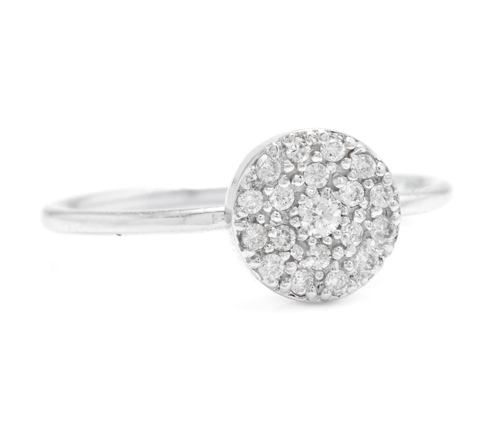 Splendid 0.15 Carats Natural Diamond 14K Solid White Gold Ring

Stamped: 14K

Total Natural Round Cut Diamonds Weight: Approx. 0.15 Carats (color G-H / Clarity SI1-SI2)

Diameter of the ring is: 7.6mm

Ring size: 5.75 (we offer free re-sizing upon