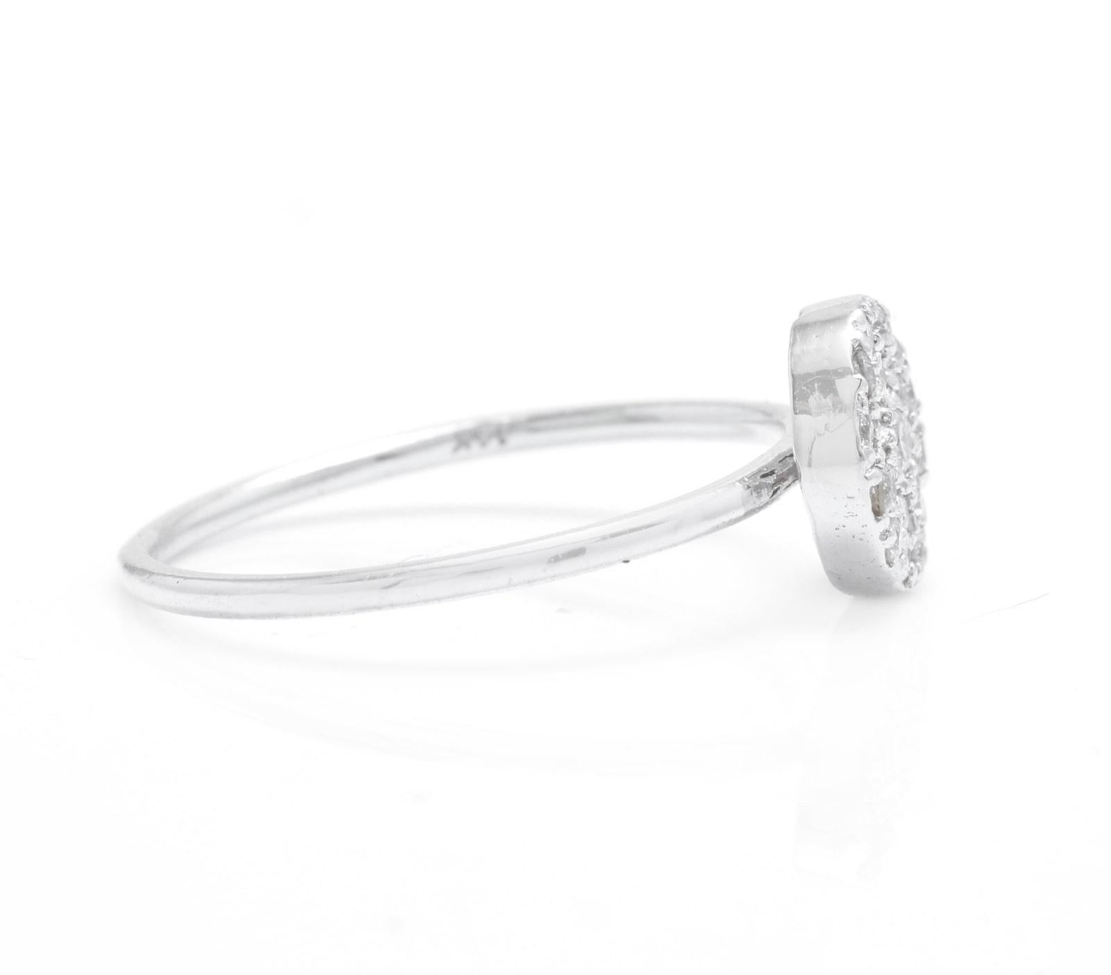 Rose Cut Splendid 0.15 Carat Natural Diamond 14 Karat Solid White Gold Ring For Sale