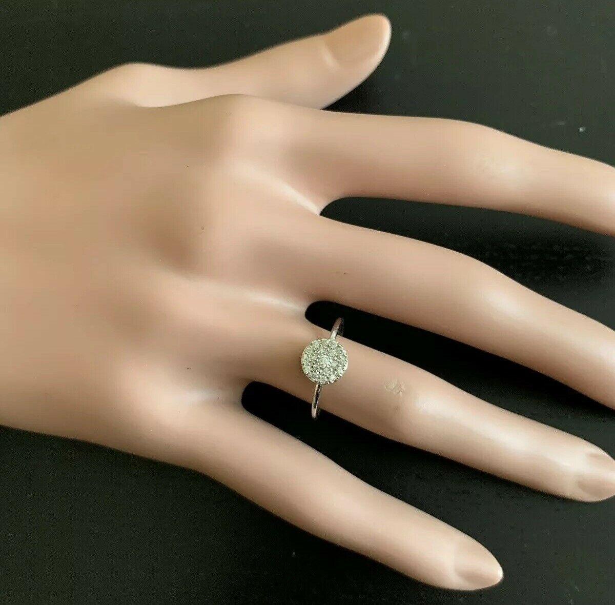 Women's Splendid 0.15 Carat Natural Diamond 14 Karat Solid White Gold Ring For Sale