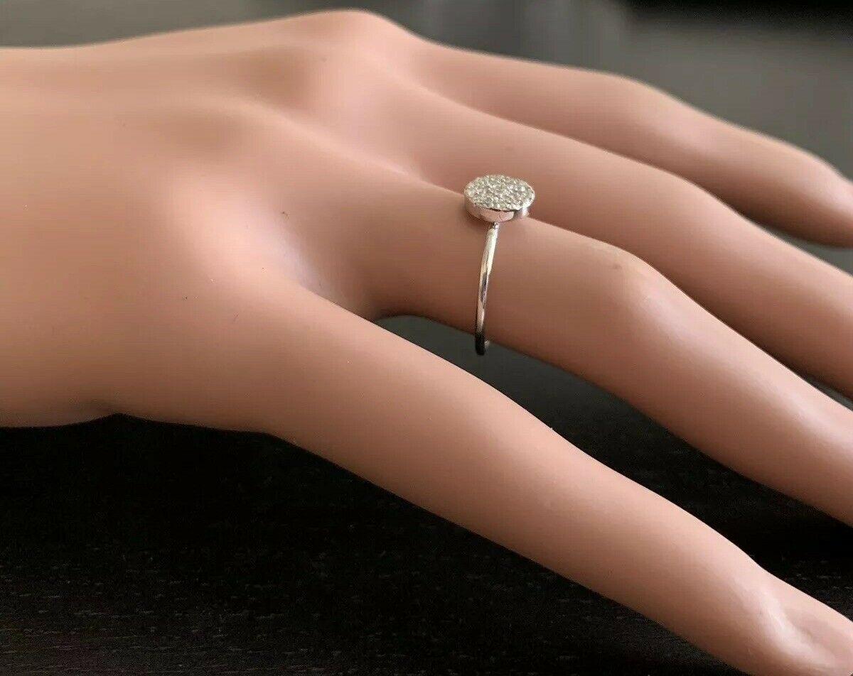 Splendid 0.15 Carat Natural Diamond 14 Karat Solid White Gold Ring For Sale 1