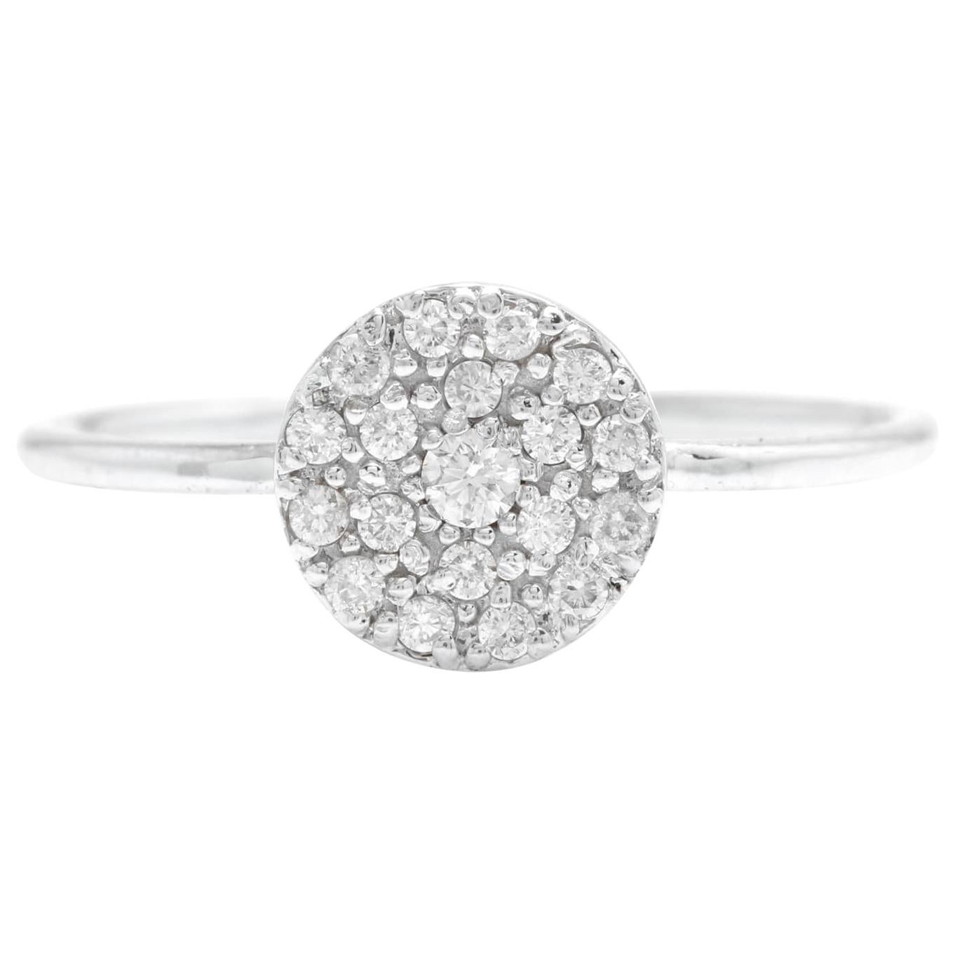 Splendid 0.15 Carat Natural Diamond 14 Karat Solid White Gold Ring For Sale