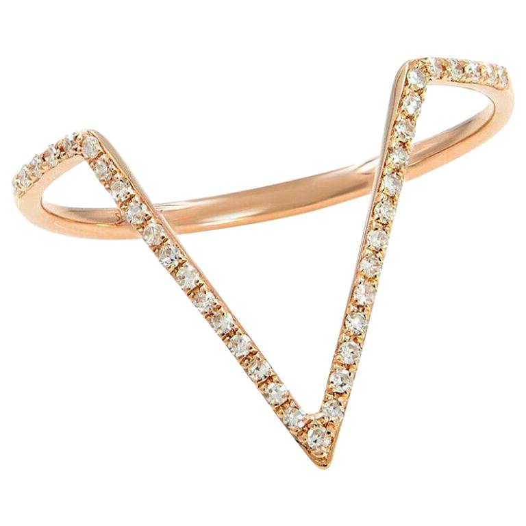 Splendid 0.15 Carat Natural Diamond 14 Karat Solid Rose Gold Ring For ...