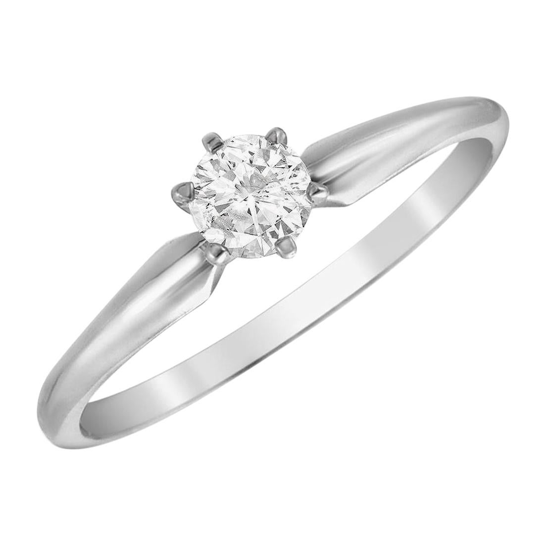 Splendid 0.25 Carat Diamond 14 Karat Solid White Gold Ring