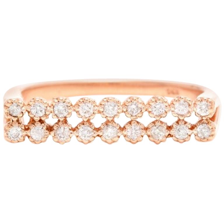 Splendid 0.25 Carat Natural Diamond 14 Karat Solid Rose Gold Ring For Sale