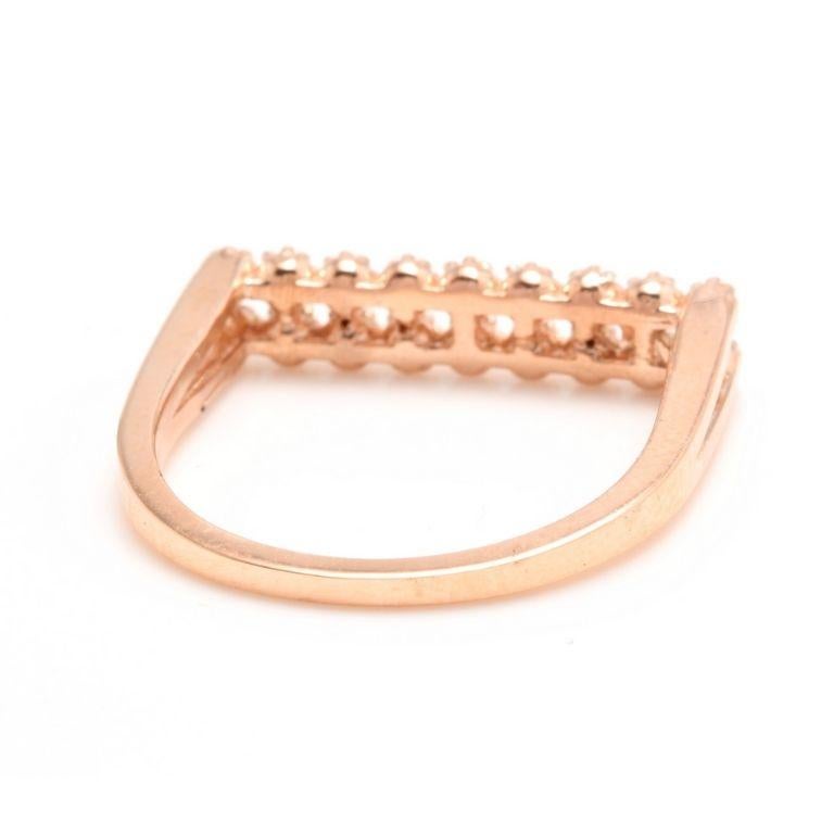 Splendid 0.25 Carat Natural Diamond 14 Karat Solid Rose Gold Ring In New Condition For Sale In Los Angeles, CA