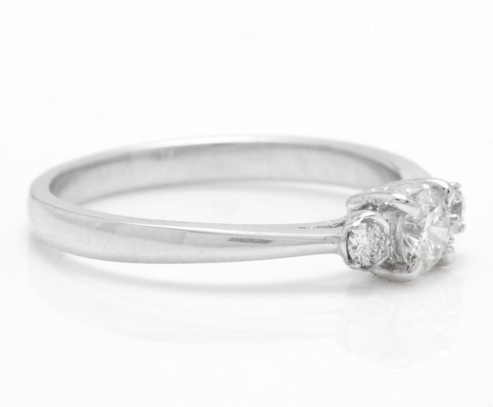 Rose Cut Splendid 0.32 Carat Natural Diamond 14 Karat Solid White Gold Ring For Sale