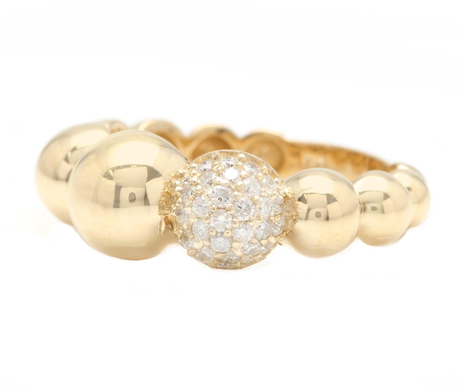 Splendid 0.32 Carats Natural Diamond 14K Solid Yellow Gold Ring

Suggested Replacement Value: Approx. $1,900.00

Stamped: 14K

Total Natural Round Cut Diamonds Weight: Approx. 0.32 Carats (color G-H / Clarity SI1-SI2)

The width of the ring is: