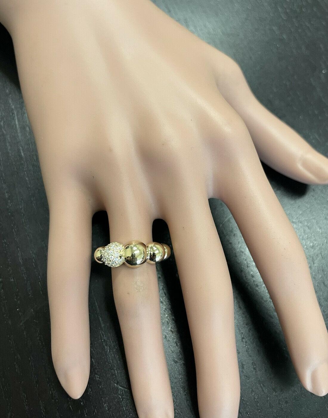 Splendid 0.32 Carats Natural Diamond 14K Solid Yellow Gold Ring For Sale 2