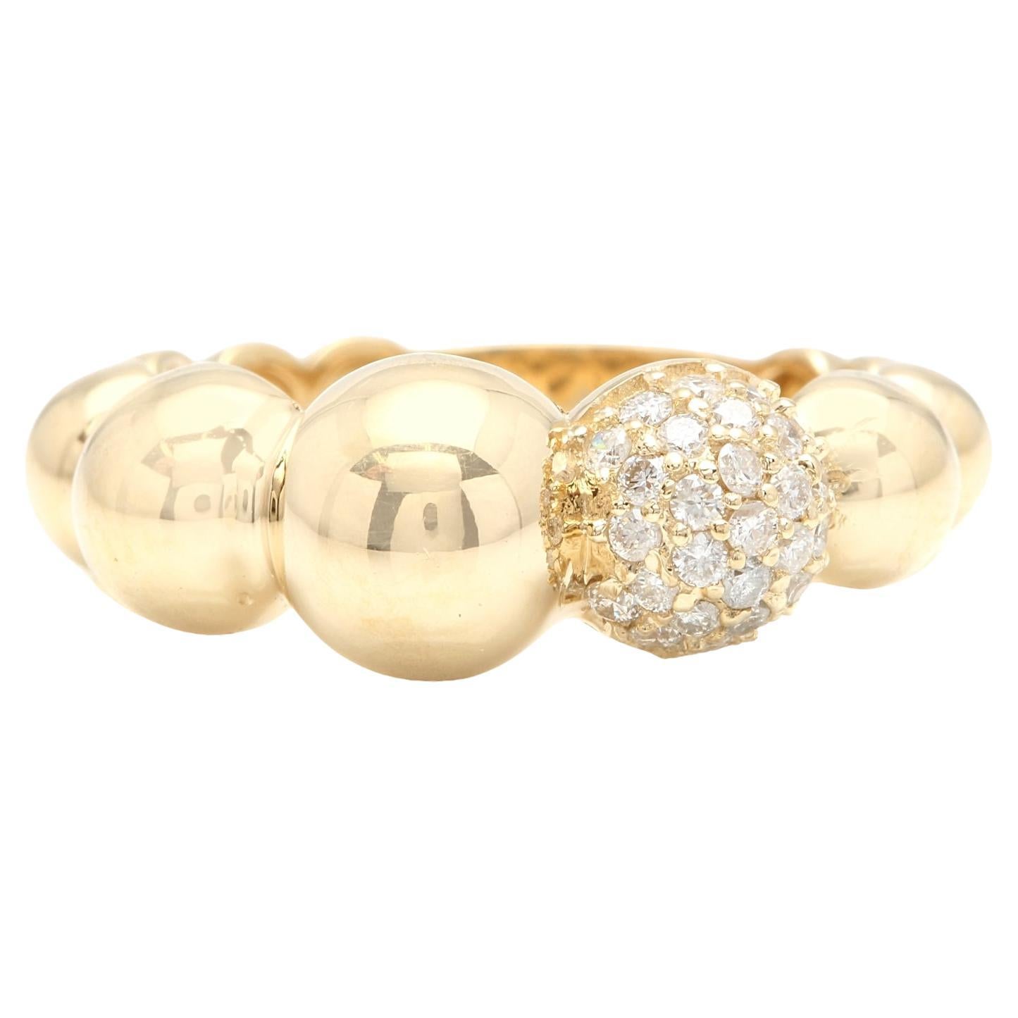 Splendid 0.32 Carats Natural Diamond 14K Solid Yellow Gold Ring