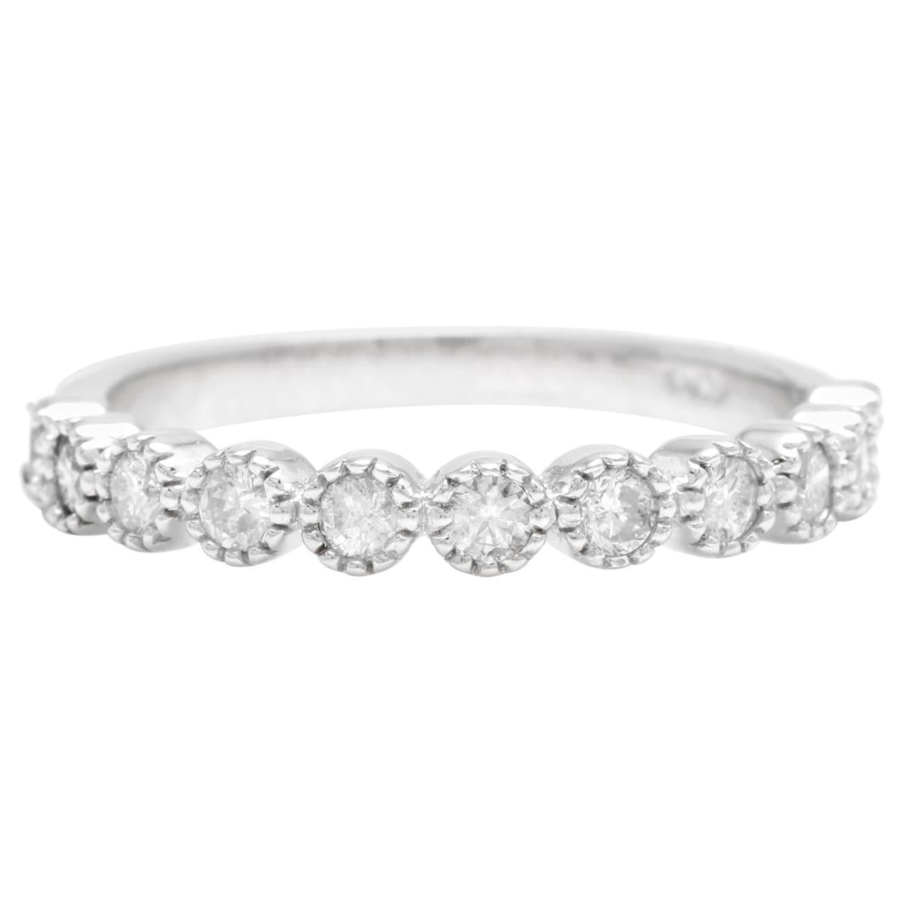 Splendid 0.40 Carat Natural Diamond 14 Karat Solid White Gold Ring For Sale