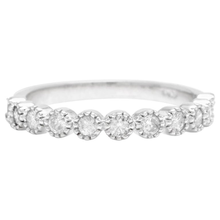 BAGUE MARIAGE HOMME OR BLANC 14K 1/5ct DIAMANT - Taille 13,25 - Neuf Sans Boîte