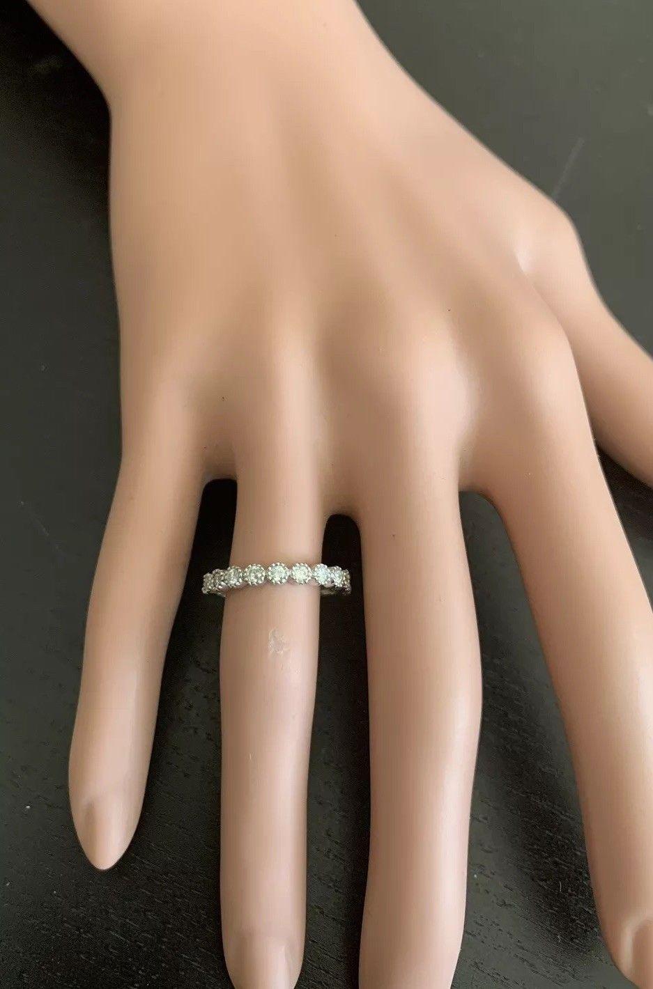 Prächtiger 0,40 Karat natürlicher Diamantring aus 14 Karat massivem Weißgold im Angebot 1