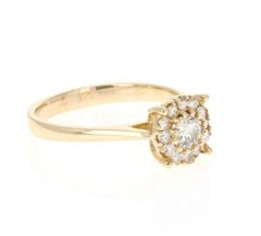 Splendid 0.45 Carat Natural Diamond 14 Karat Solid Yellow Gold Band Ring