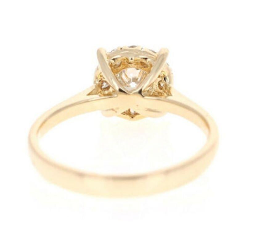 Round Cut Splendid 0.45 Carat Natural Diamond 14 Karat Solid Yellow Gold Band Ring For Sale