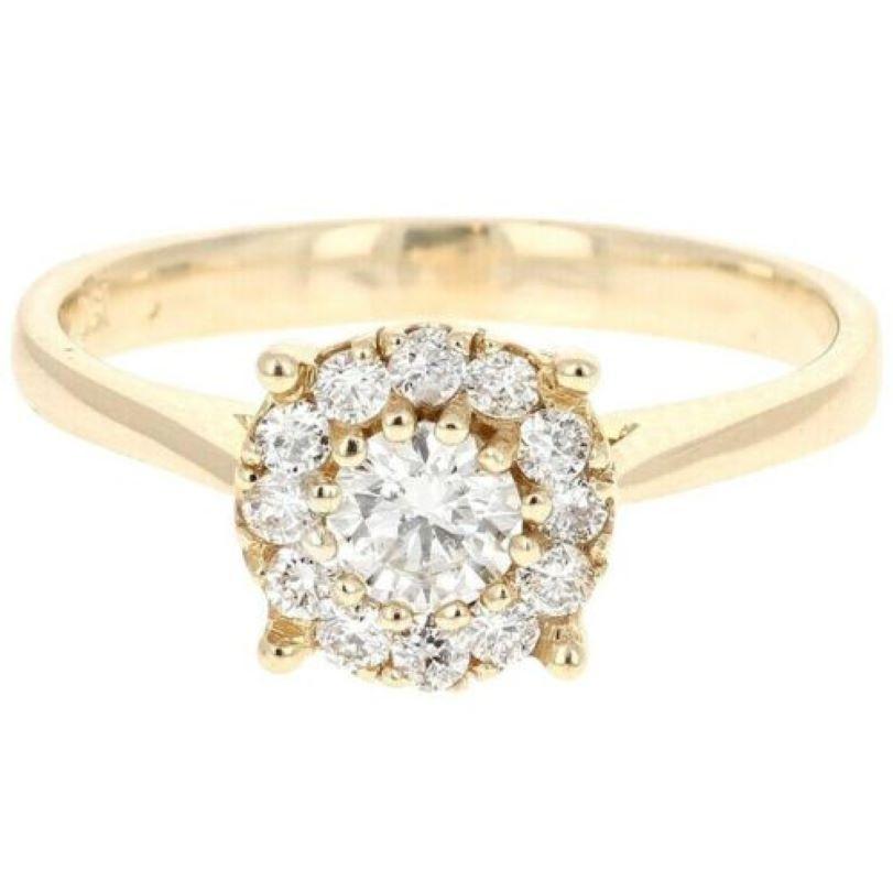 Splendid 0.45 Carat Natural Diamond 14 Karat Solid Yellow Gold Band Ring In New Condition For Sale In Los Angeles, CA