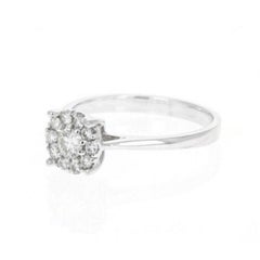 Splendid 0.45 Carat Natural Diamond 14 Karat Solid White Gold Band Ring