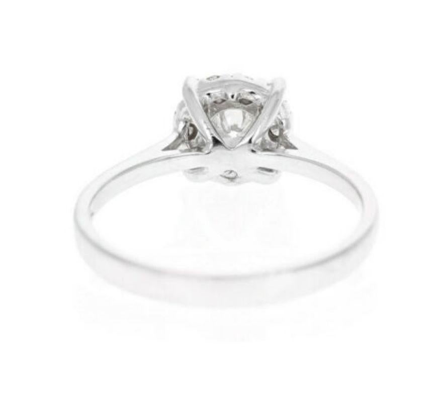 Round Cut Splendid 0.45 Carat Natural Diamond 14 Karat Solid White Gold Band Ring For Sale