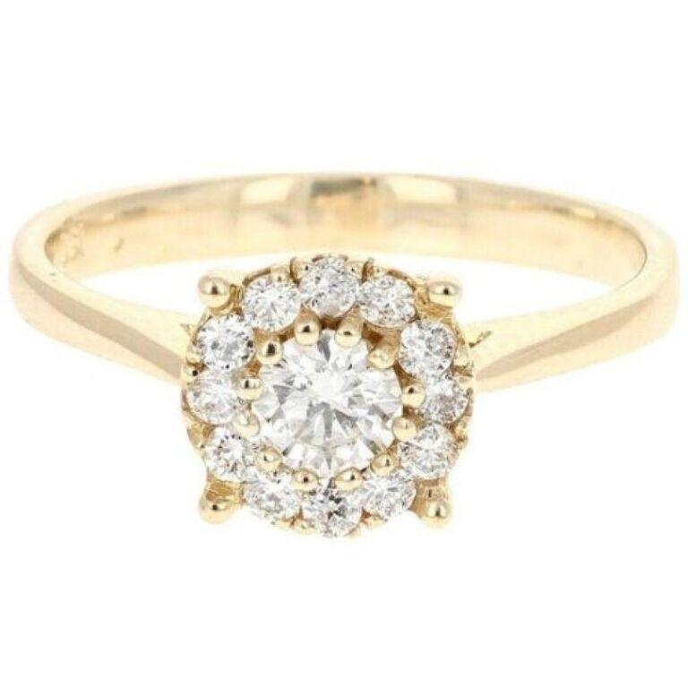 Splendid 0.45 Carat Natural Diamond 14 Karat Solid Yellow Gold Band Ring In New Condition For Sale In Los Angeles, CA