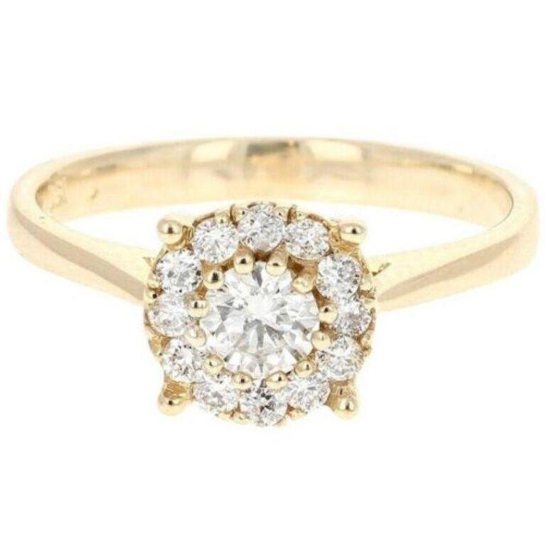 Espléndido anillo de oro amarillo macizo de 0,45 quilates de diamante natural de 14 quilates en Nuevo estado para la venta en Los Angeles, CA
