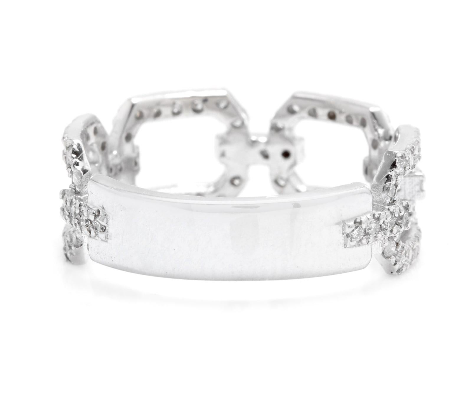 Prächtiger 0,50 Karat natürlicher Diamant-Ring aus 14 Karat massivem Weißgold (Rundschliff) im Angebot