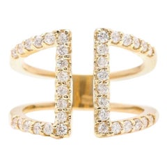 Splendid 0.60 Carat Natural Diamond 14 Karat Solid Yellow Gold Ring